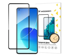 Wozinsky Apsauginis stiklas Full Glue Super Tough ekrano apsauga Full Coveraged su rėmeliu Case Friendly Oppo Reno6 4G juodos spalvos