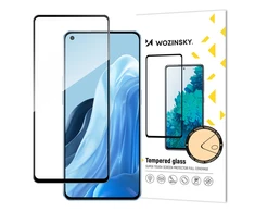 „Wozinsky Apsauginis stiklas Full Glue Super Tough“ ekrano apsauga, pilnai padengta rėmeliu, tinkamas dėklas „Oppo Reno7 Pro 5G“ juodas