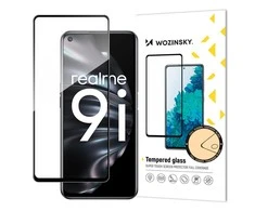 „Wozinsky Apsauginis stiklas Full Glue Super Tough“ ekrano apsauga, pilnai padengta rėmeliu, tinkamas dėklui „Oppo A76“ / „Oppo A36“ / „Realme 9i juodas“