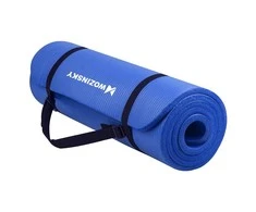 Wozinsky mankštos kilimėlis 181 x 63 x 0,9 cm storio gimnastikos jogos kilimėlis mėlynas