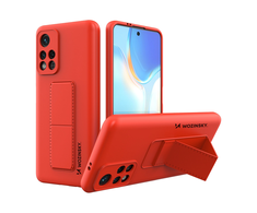 Wozinsky silikoninis dėklas su atramėle, skirtas „Xiaomi Redmi Note 11S“ / „Note 11“, raudonas