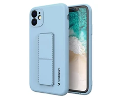 Wozinsky silikoninis su stoveliu Apple iPhone 12 dėklas telefonui žydros spalvos
