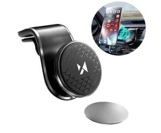 Wozinsky magnetinis telefono laikiklis oro grotelėms 360 juodos spalvos (WMH-03)