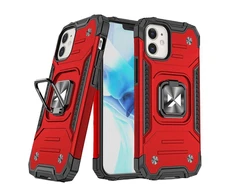 Wozinsky Ring Armor Apple iPhone 14 Plus armored magnetic holder ring dėklas telefonui raudonos spalvos