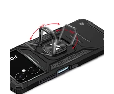 Wozinsky Ring Armor Samsung Galaxy A03 armored magnetic holder ring dėklas telefonui juodos spalvos