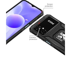 Wozinsky Ring Armor Samsung Galaxy A03 armored magnetic holder ring dėklas telefonui juodos spalvos