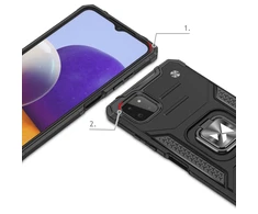 Wozinsky Ring Armor dėklas skirtas Samsung Galaxy A22 4G, mėlynas