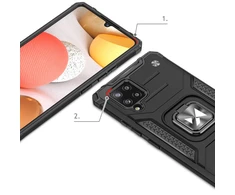 Wozinsky Ring Armor dėklas skirtas Samsung Galaxy A42 5G, raudonas