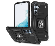 iLike Wozinsky Ring Armor dėklas Samsung Galaxy A34 5G šarvuotas dangtelis magnetinis laikiklis žiedas juodas