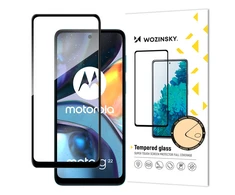 Wozinsky Super Durable Full Glue Apsauginis stiklas Full Screen With Frame Case Friendly Motorola Moto G22 Juodas