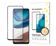 Wozinsky Super Durable Full Glue Apsauginis stiklas Full Screen With Frame Case Friendly Motorola Moto G42 Juodas