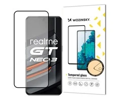 „Wozinsky Super Tough Full Glue“ grūdintas stiklas, viso ekrano su rėmeliu dėklas „Realme GT Neo 3 Juodas“