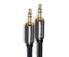 Wozinsky universal mini jack cable 2x AUX cable 1.5 m juodas