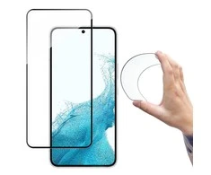 Wozinsky Full Cover Flexi Nano Glass Film apsauginis stiklas su rėmeliu Samsung Galaxy S22 + (S22 Plus) Transparent