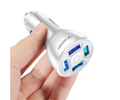 Wozinsky WCCAW 50W 4x USB-A QC automobilinis įkroviklis – baltos spalvos