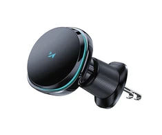 Wozinsky WCT5-Q6S2Y automobilinis telefono laikiklis su Qi/MagSafe 15W Inductive Charger for Ventilation Grilis with Fan – juodos spalvos