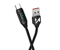Kabelis USB A - USB C Wozinsky WUACC2 su ekranu 66W 6A 2m - juoda