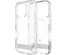 ZAGG Crystal Palace Snap Kickstand MagSafe dėklas su stovu iPhone 16 Pro – skaidrus