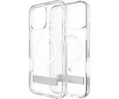 ZAGG Crystal Palace Snap Kickstand MagSafe dėklas su stovu, skirtas iPhone 16 Pro Max – skaidrus