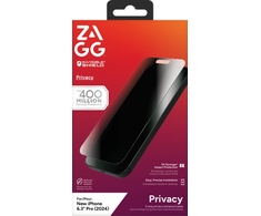 „ZAGG InvisibleShield Glass Elite“ privatumas, skirtas „iPhone 16 Pro“.