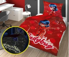 Detexpol Medvilninė tamsoje šviečianti patalynė Ladybug