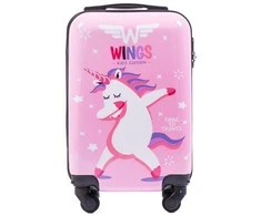 Kelioninis Mažas rožinis vaikiškas lagaminas Wings kd01 (xs dydis)