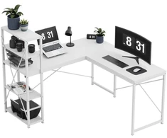 Mark Adler Meester Group Sp. su o.o. Corner desk with shelves Leader 5.9 Baltas 145 cm
