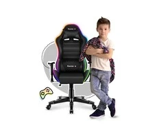 Žaidimų kėdė vaikams Huzaro Ranger 6.0 RGB, Juodos spalvos