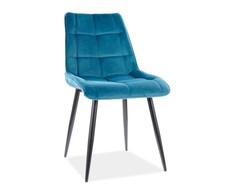 Signal Meble CHIC VELVET KĖDĖ Juodas RĖMAS / TURQUOISE BLUVEL 85
