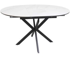 Signal Meble Valgomojo stalas Gaston Ceramic 100, 100-135 x 100 cm, balta