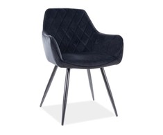 Signal Meble Kėdė Linea Velvetas LINEAVCC, Spalva: Juoda, 2vnt.