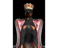 Signal Meble Paveikslas DOG IN CROWN, 80x120 cm