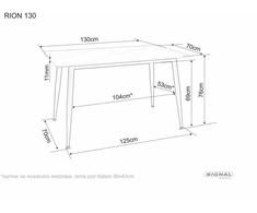 Signal Meble Valgomojo stalas SIGNAL Rion 130x70x76 cm, juoda