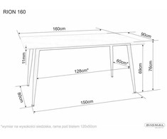 Signal Meble Valgomojo stalas SIGNAL Rion 160x90x76 cm, juoda
