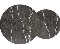 Signal Meble Kavos staliukų rinkinys Signal DION Juoda Marble/Aukso