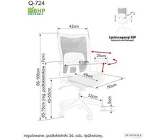 Signal Meble Biuro kėdė Q-724, pilka