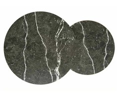 Signal Meble Kavos staliukų rinkinys SIGNAL HOLA Juodas MARBLE/Juodas