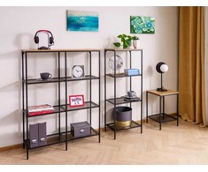 Signal Meble Pastatoma lentyna Lex A, 100x36x136 cm, juoda/ąžuolo