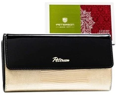 Moteriška odinė piniginė PETERSON LJ-415-2, juoda