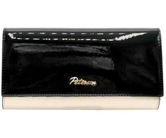 Moteriška odinė piniginė PETERSON LJ-490, juoda