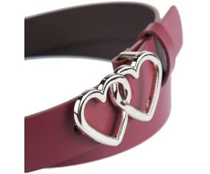 Moteriškas odinis diržas 2,5 cm, bordo
