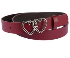 Moteriškas odinis diržas 2,5 cm, bordo