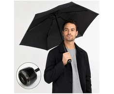 Vyriškas neautomatinis mini sulankstomas skėtis, juodas, N351