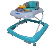 Baby Mix vaikštynė su vairu ir silikoniniais ratukais mėtos spalvos