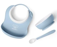 BabyBjorn Baby Feeding Set - komplektas do karmienia, 3 vnt. | Powder Mėlyna