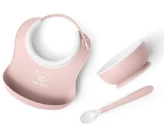 BabyBjorn Baby Feeding Set - komplektas do karmienia, 3 vnt. | Powder Rožinė