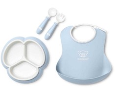 BabyBjorn Mealtime 3in1 maitinimo rinkinys, lėkštė, seilinukas, BLW stalo įrankiai