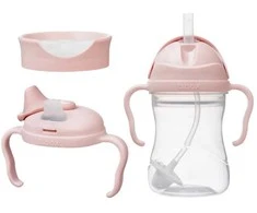 b.box - 3 viename geriamasis puodelis, šiaudelis, vandens buteliukas, treniruočių puodelis 240 ml | Blush