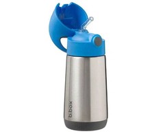 b.box - termo buteliukas su šiaudeliais 350ml | Mėlynas skalūnas