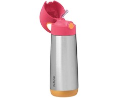 b.box - termo buteliukas su šiaudeliais 500ml | Braškių kokteilis